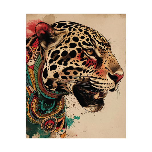 Tribal Jaguar Printed Poster