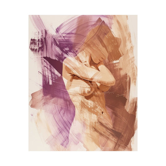 Violet Whisper Abstract Woman Printed Poster