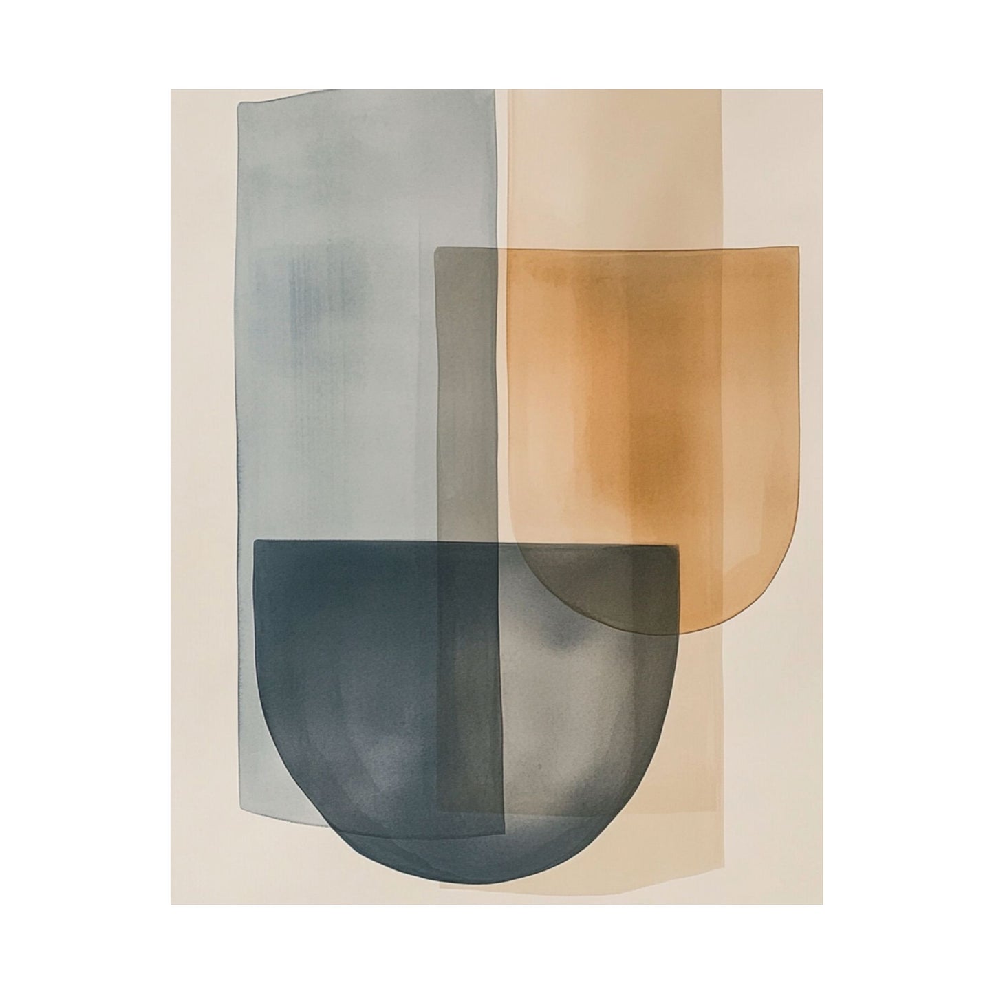 Muted Blue Amber Poster