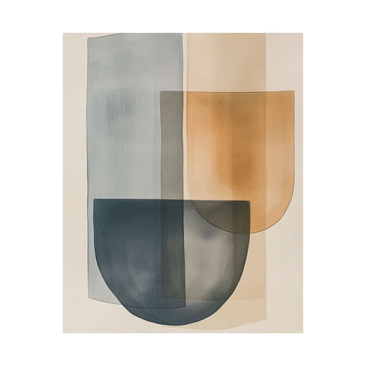 Muted Blue Amber Poster