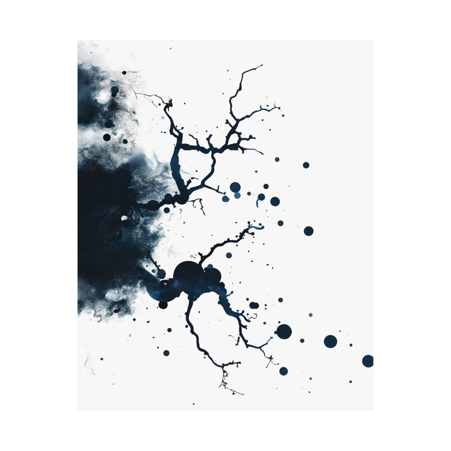 Indigo Ink Branches Printed Poster