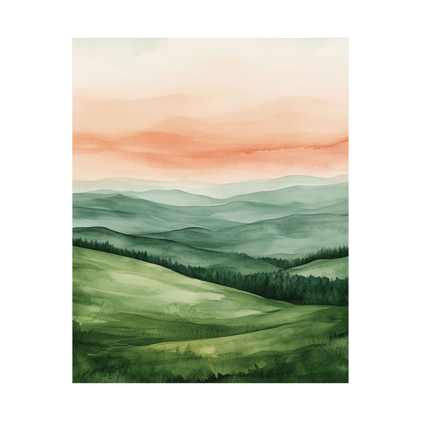 Peach Sky Hills Poster