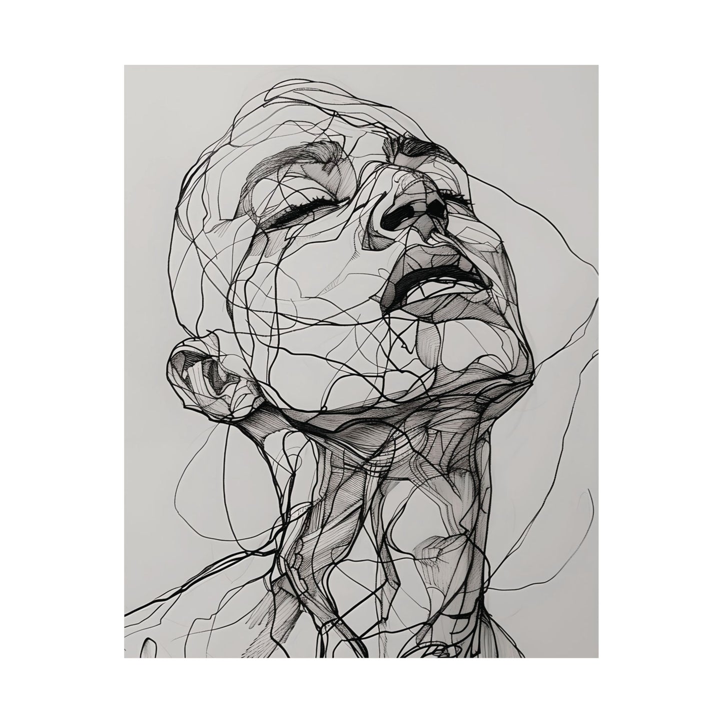 Monochrome Expression Art Printed Poster
