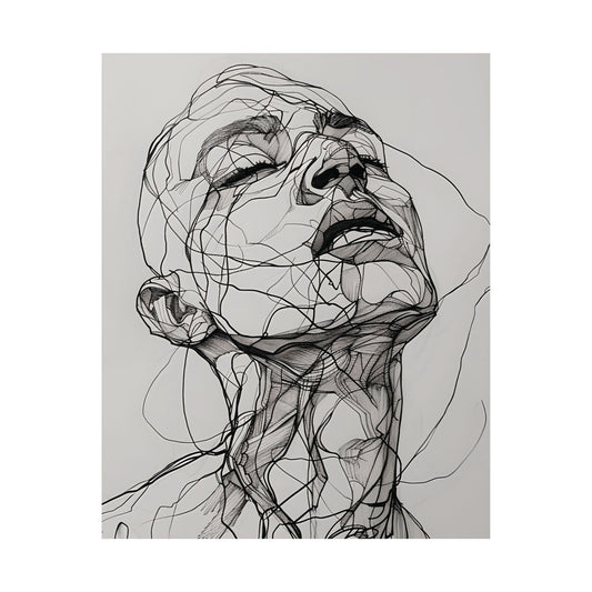 Monochrome Expression Art Printed Poster