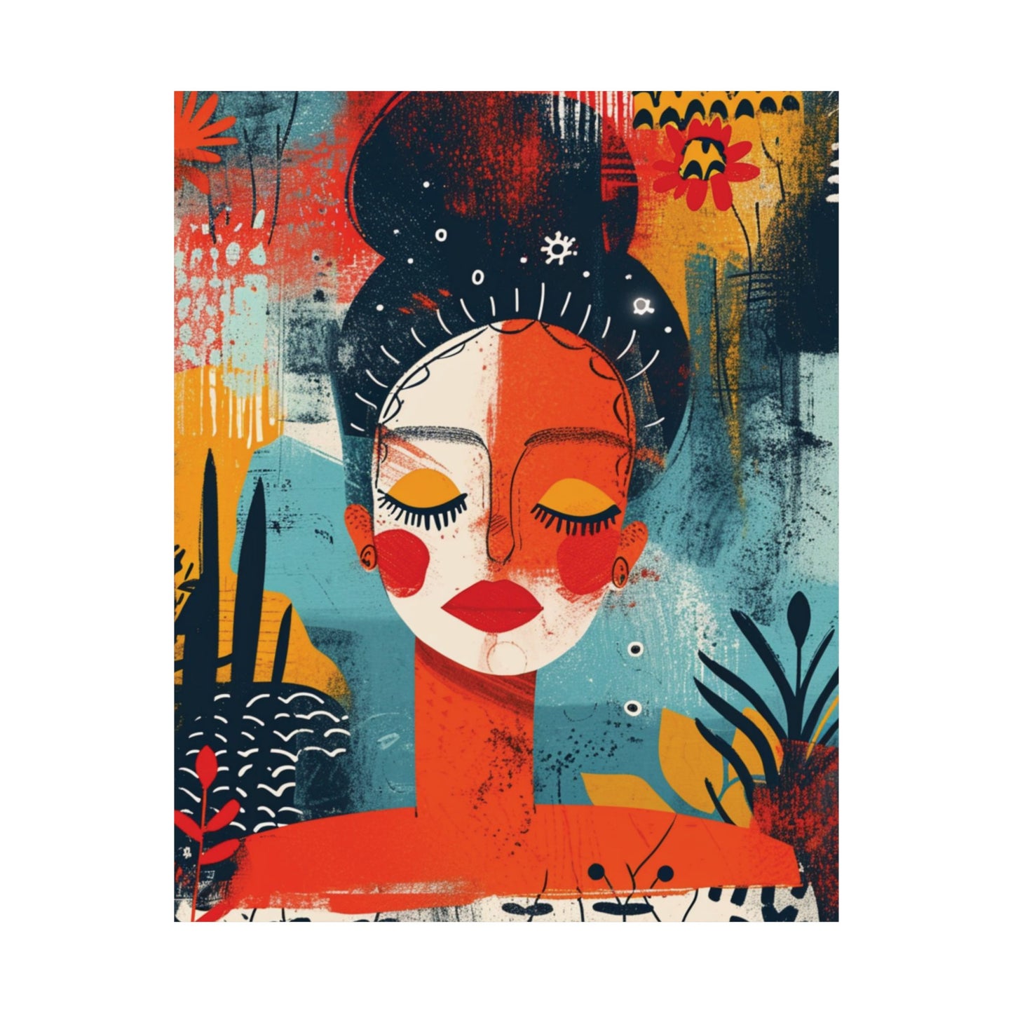 Boho Woman Portrait Printed Poster