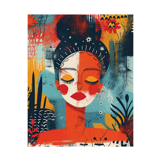 Boho Woman Portrait Printed Poster