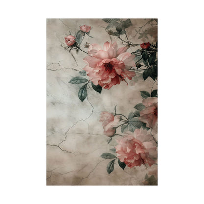 Vintage Pink Roses Poster