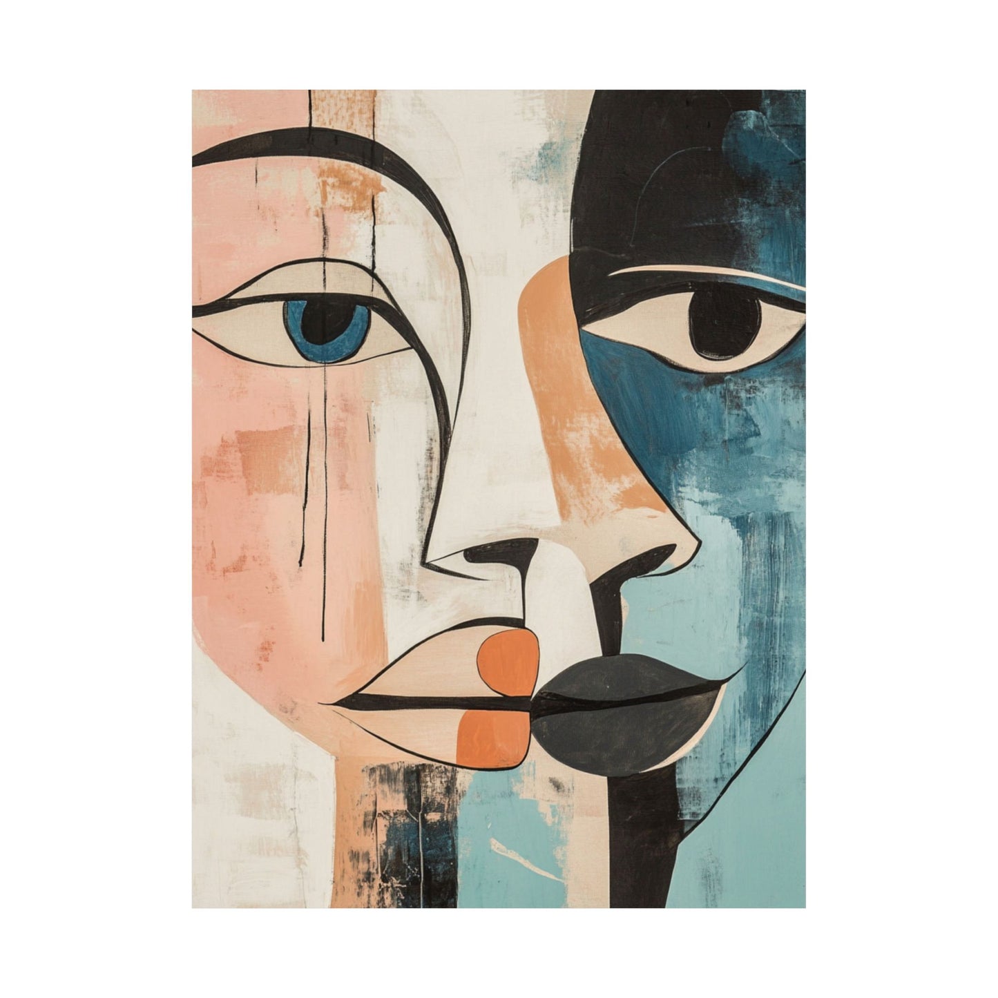 Cubist Split Face Poster