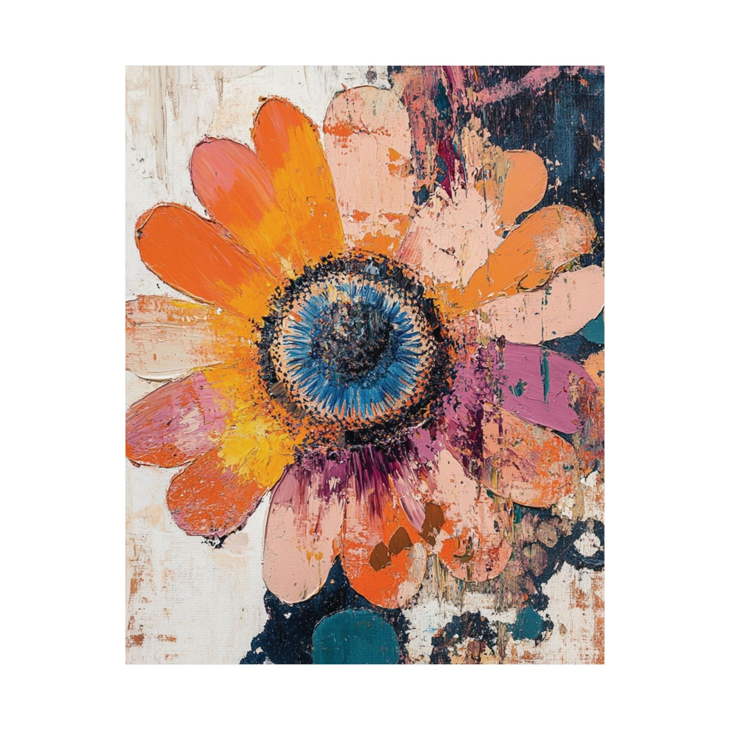 Textured Orange Daisy Poster