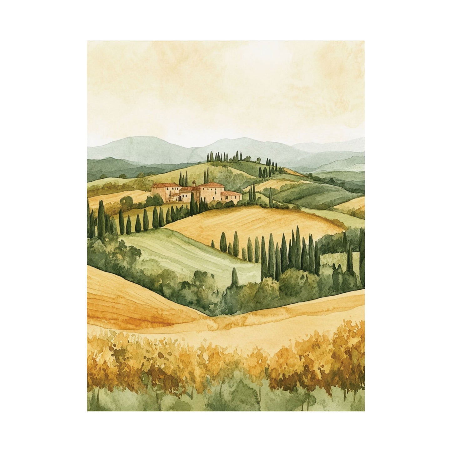 Golden Italian Countryside Poster