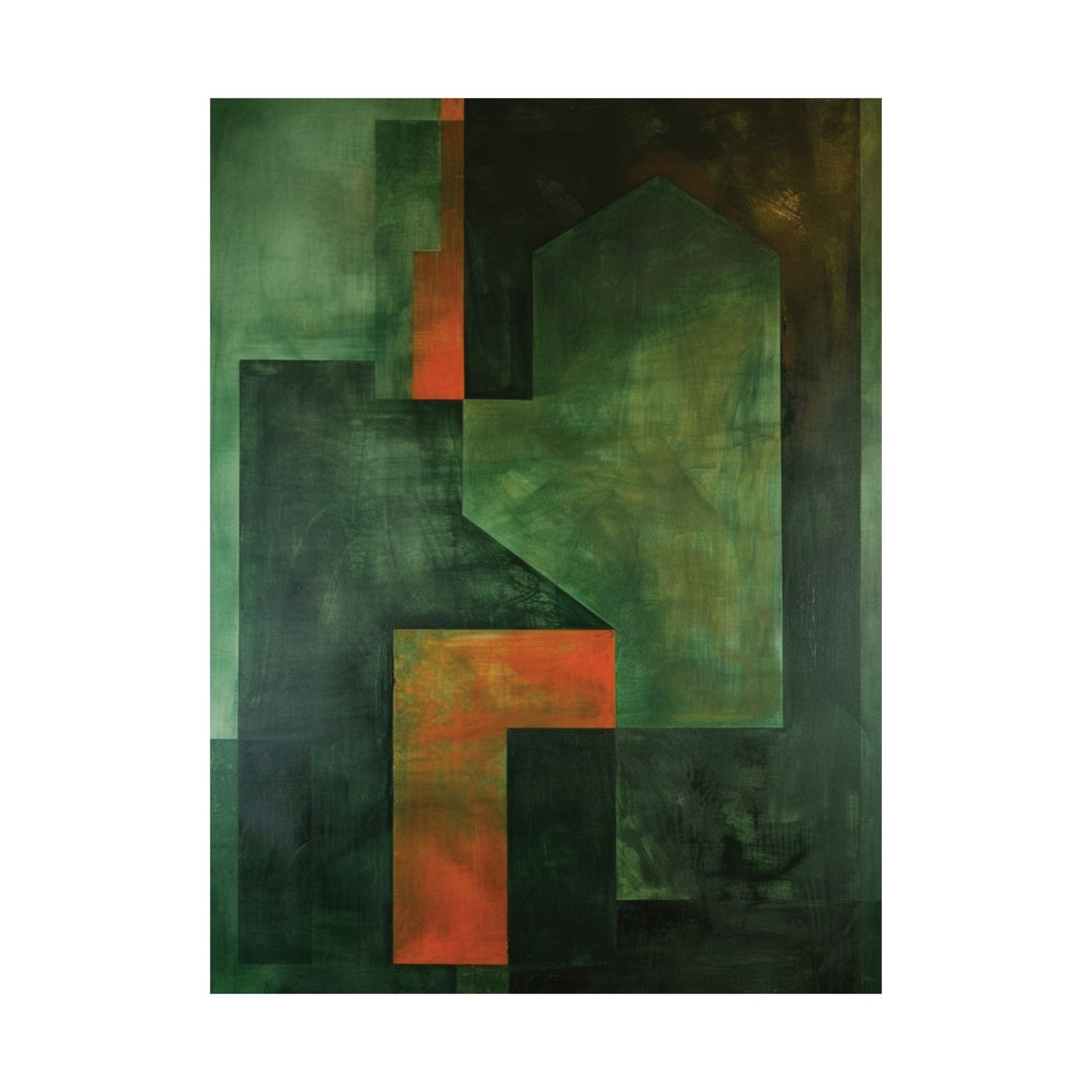Emerald Geometry Abstract Printed Poster