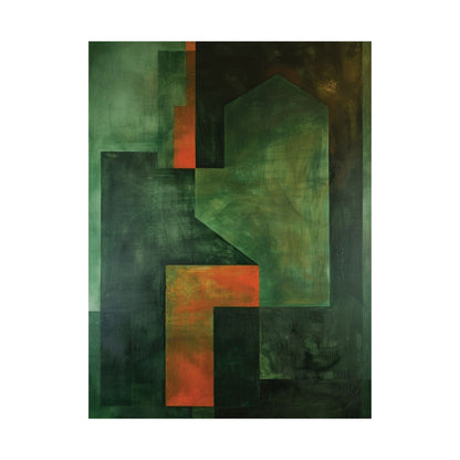 Emerald Geometry Abstract Poster