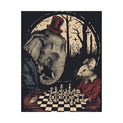Elephant, Mouse, Chess Poster