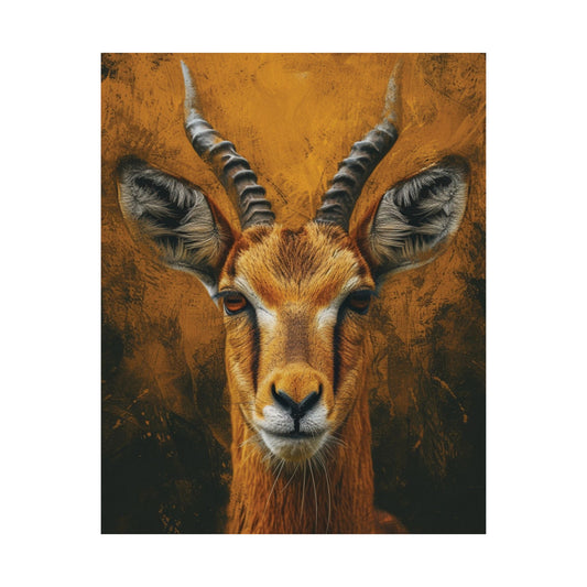 Golden Gazelle Portrait Printed Poster