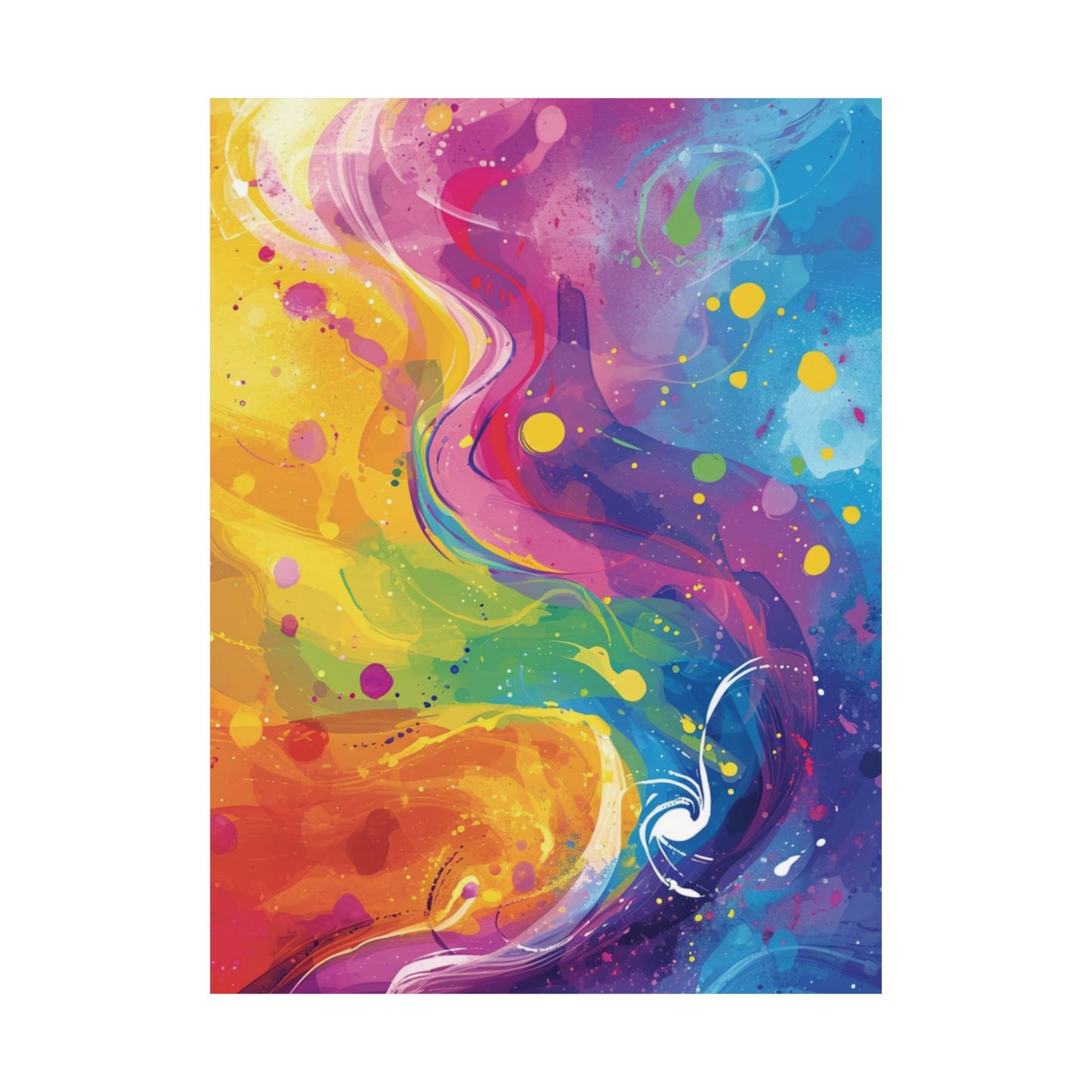 Colorful Abstract Swirl Printed Poster