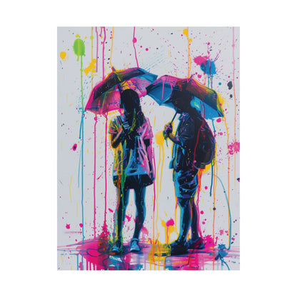 Neon Umbrellas Art Print