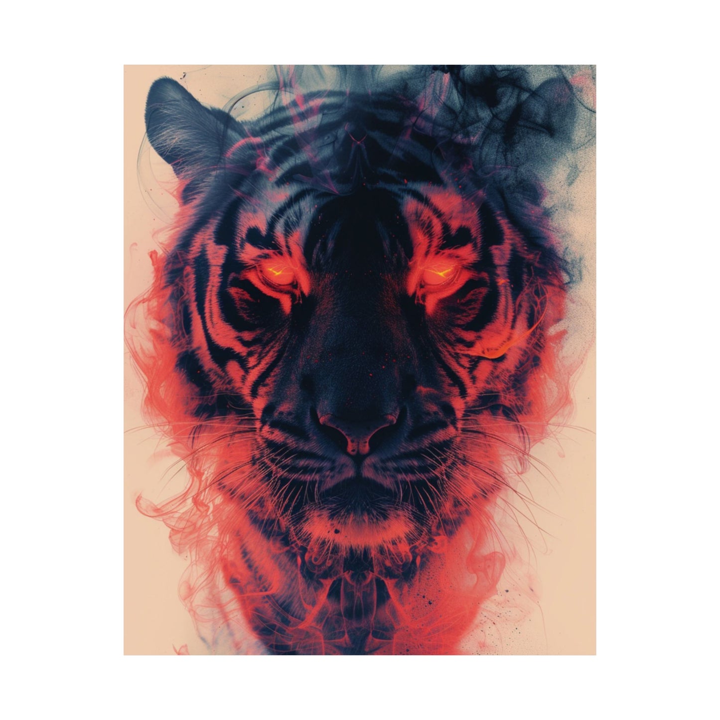 Fiery Tiger Portrait Printed Poster