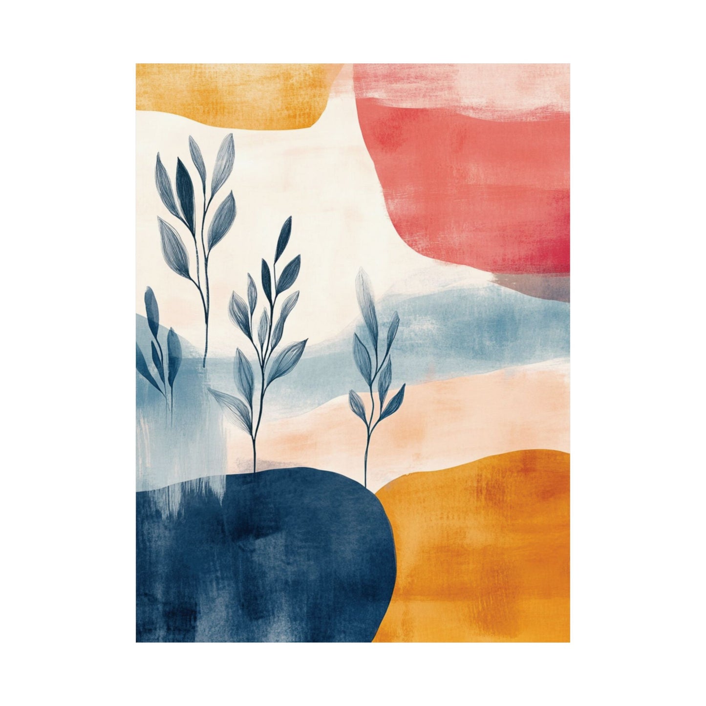256: Vibrant Botanical Shapes Wall Art Poster