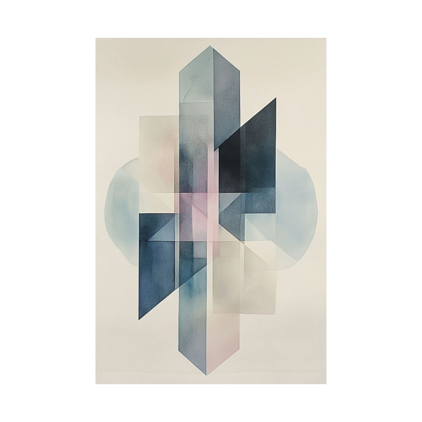 Geometric Crystal Watercolor Poster