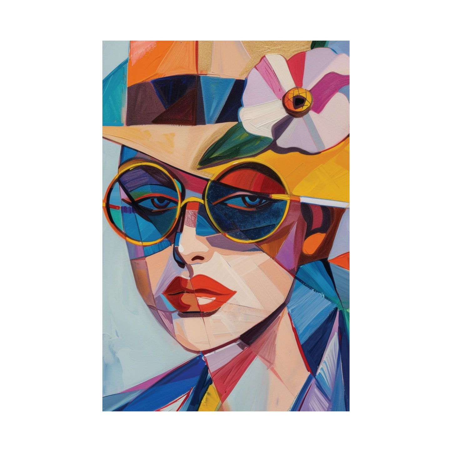 Colorful Woman Portrait Printed Poster
