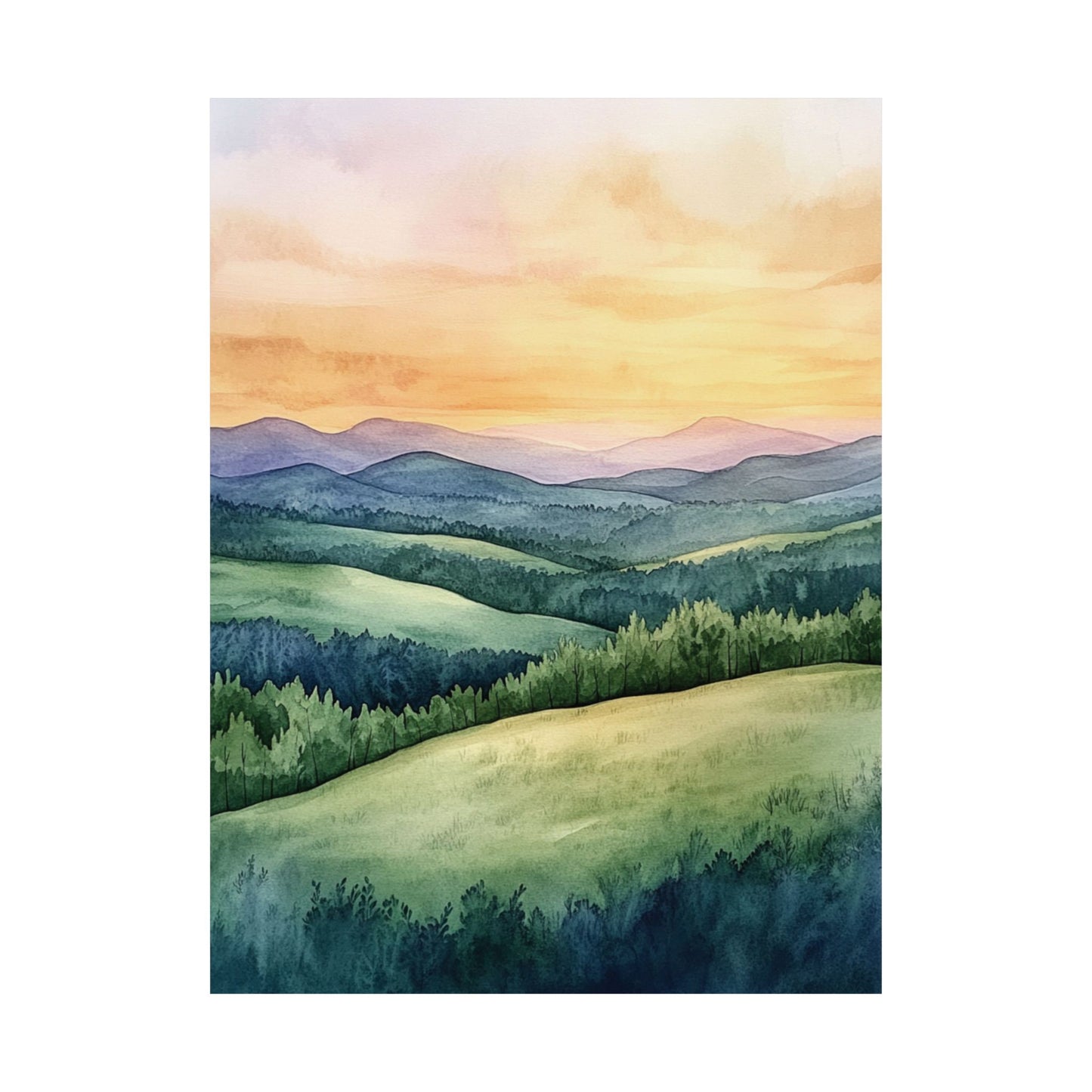 Golden Hour Valley Poster