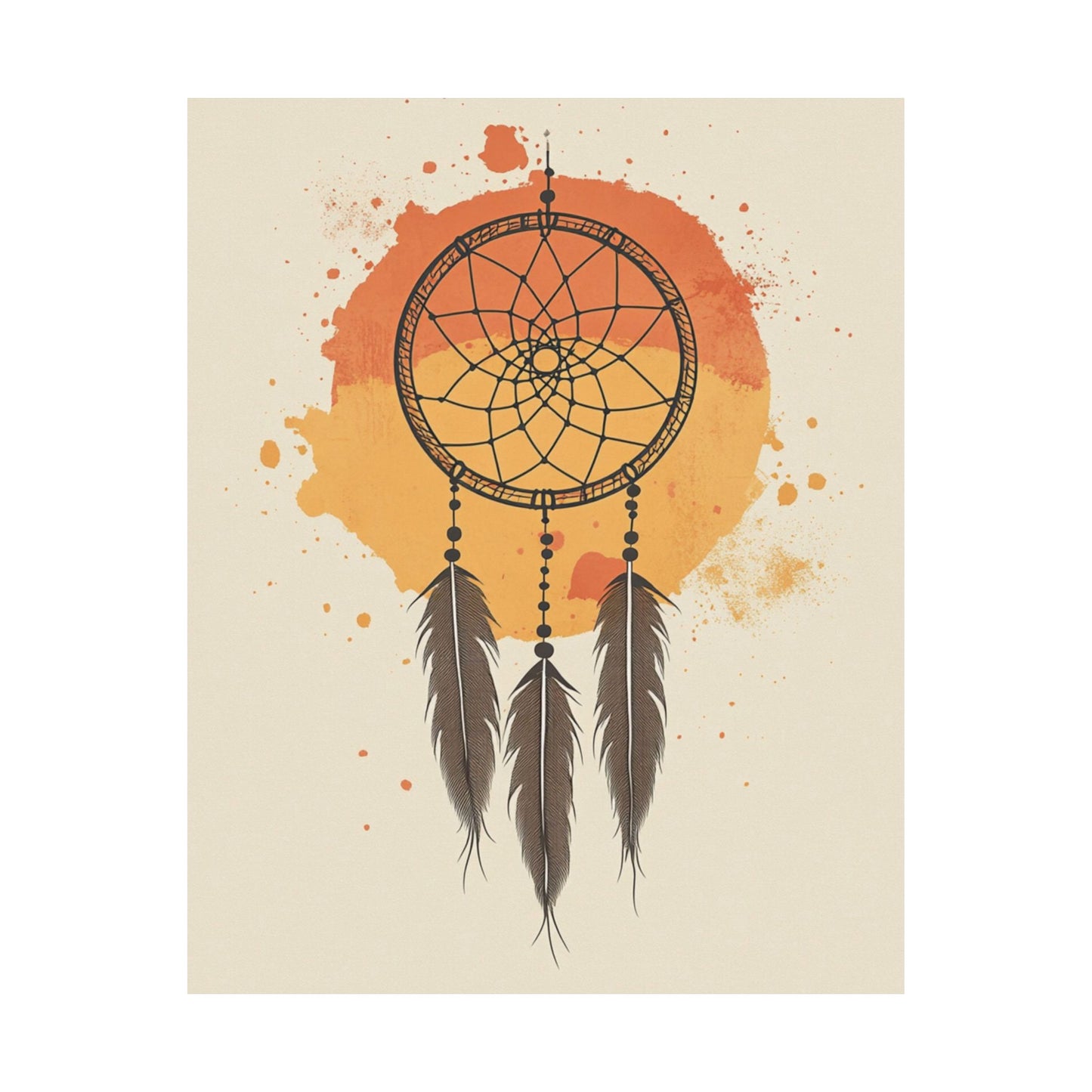 Watercolor Sunset Dreamcatcher Poster