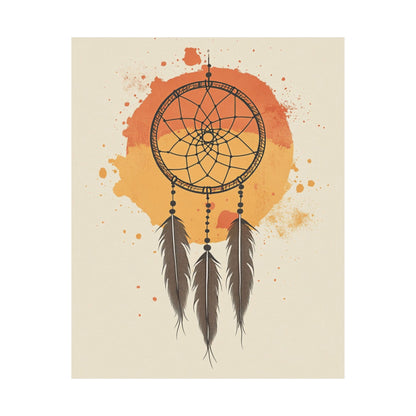 Watercolor Sunset Dreamcatcher Poster