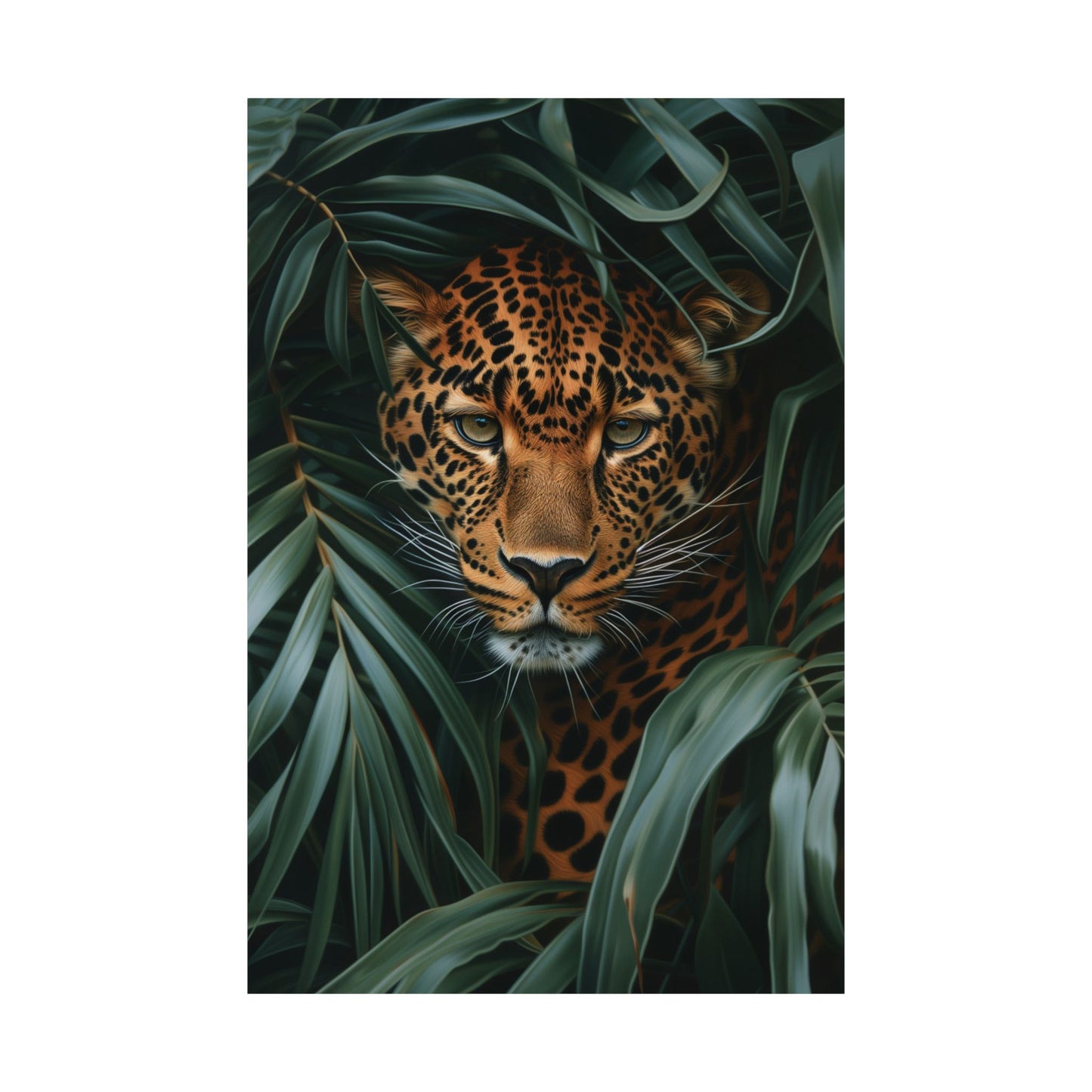 Leopard in Jungle Foliage Printed Poster