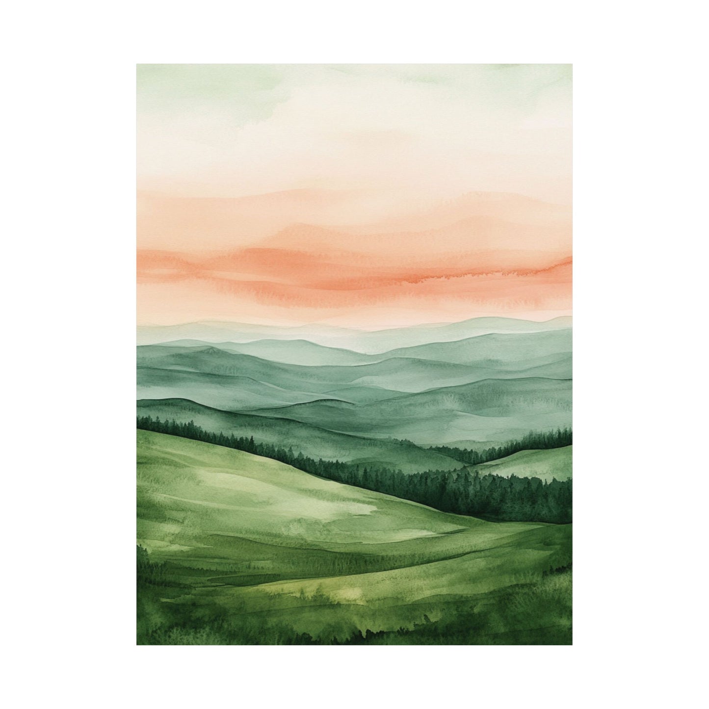 Peach Sky Hills Poster