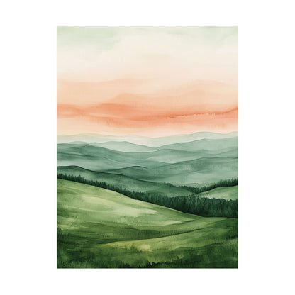 Peach Sky Hills Poster