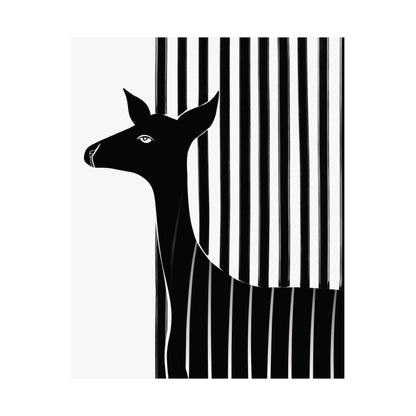 Monochrome Striped Deer Poster