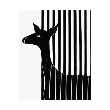 Monochrome Striped Deer Poster