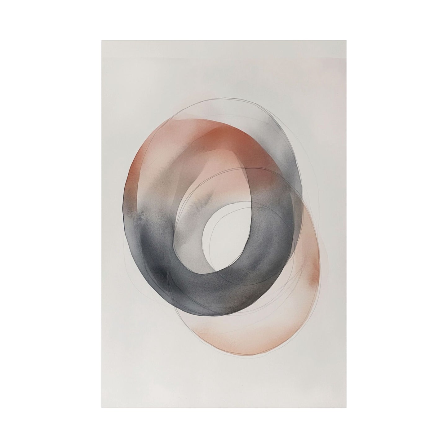 Terracotta Charcoal Circle Poster
