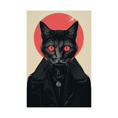 Goth Leather Jacket Cat Poster