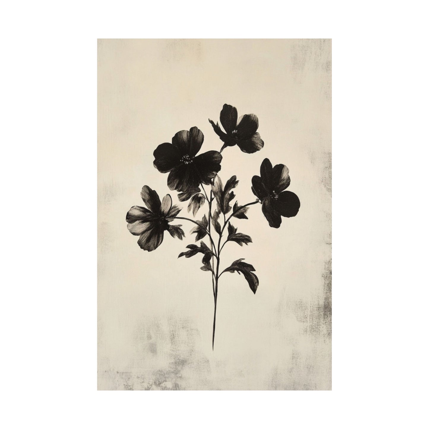 Vintage Dark Floral Poster