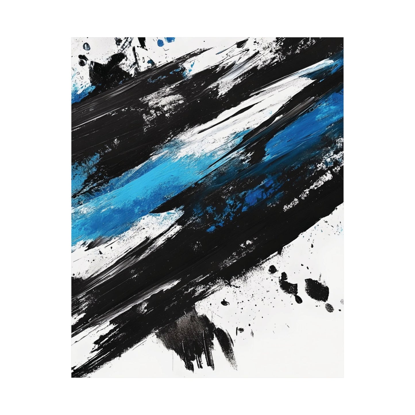 Electric Blue Motion Printed Poster