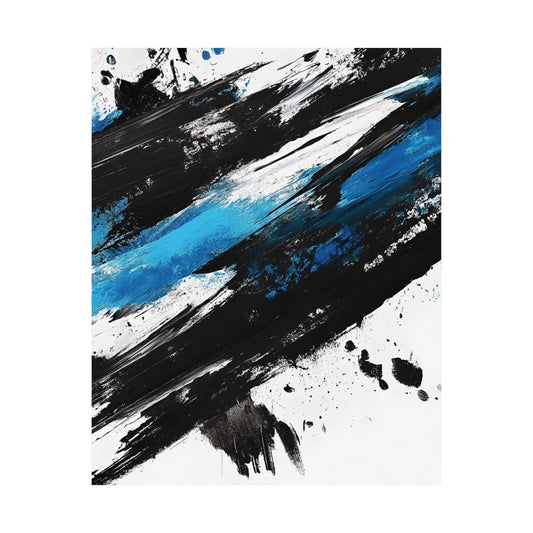 Electric Blue Motion Printed Poster