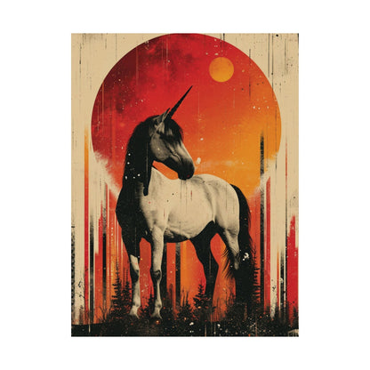 Crimson Eclipse Unicorn Poster