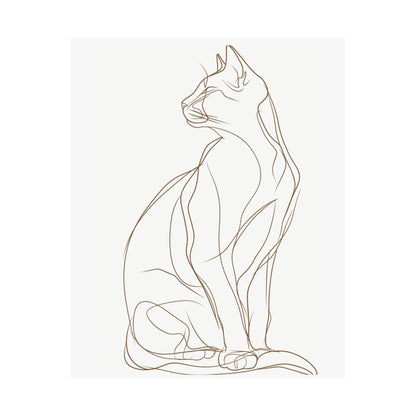 Minimalist Cat Line Art Poster