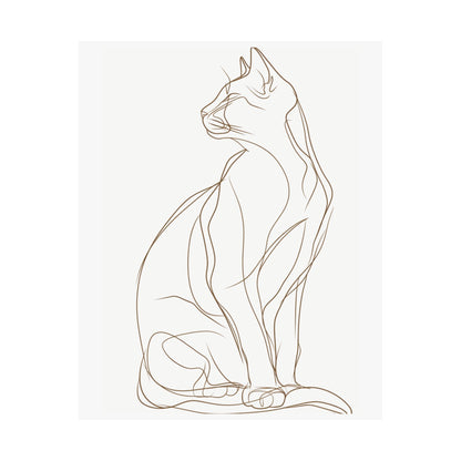 Minimalist Cat Line Art Poster