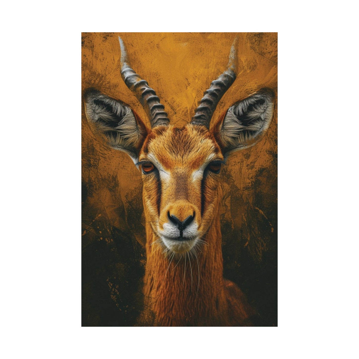 Golden Gazelle Portrait Printed Poster