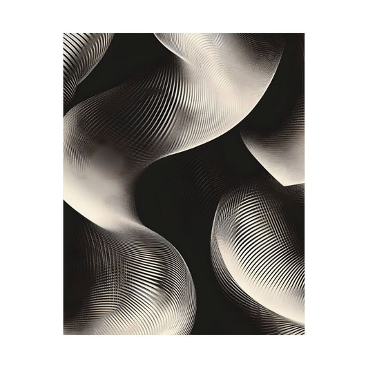 Abstract Kinetic Waves Printed Poster