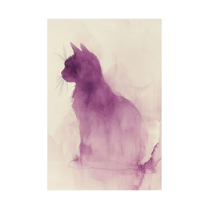 Purple Cat Silhouette Poster