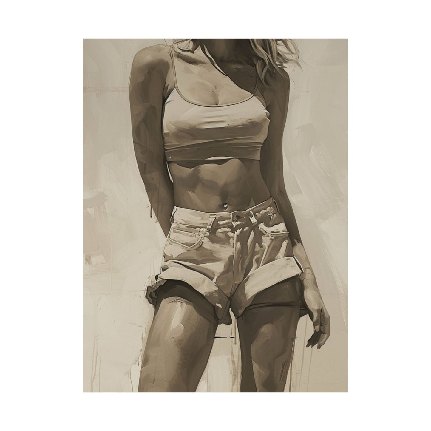 Minimalist Summer Figure Printed Poster