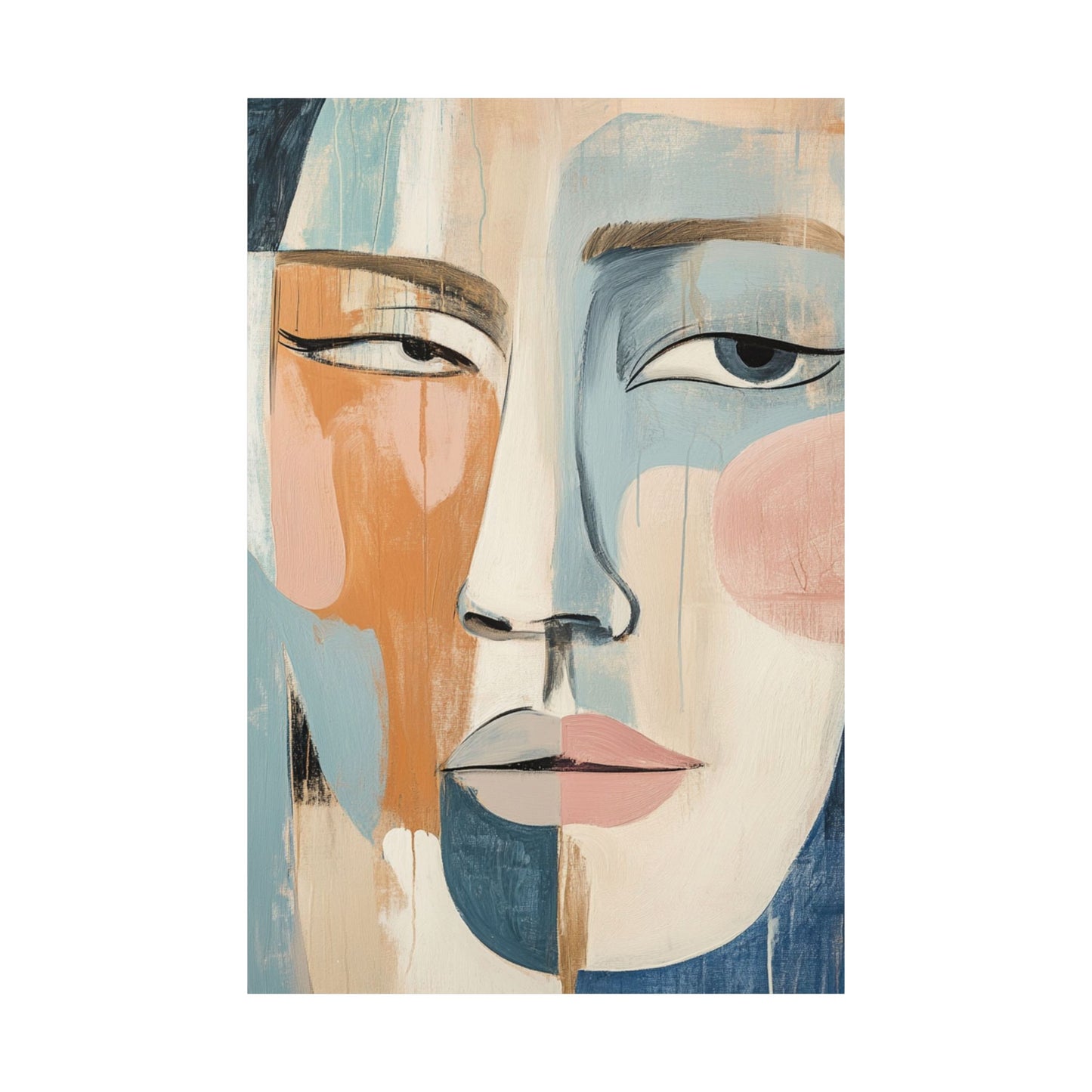 Blue Ochre Woman Wall Art Poster