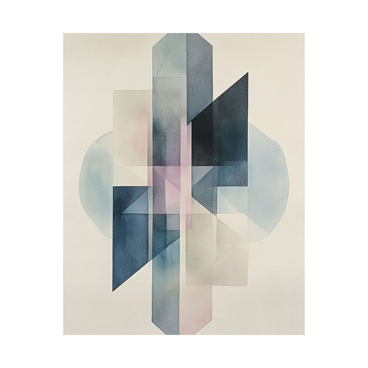 Geometric Crystal Watercolor Poster