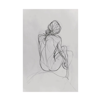 Seated Figure Sketch Poster