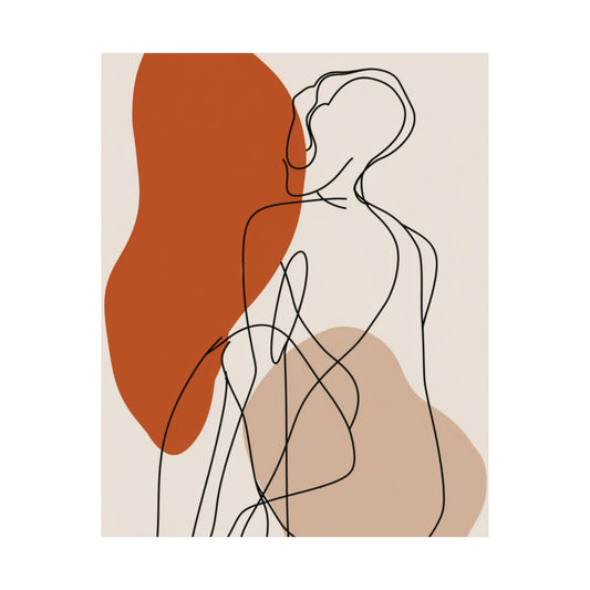 Terracotta Line Woman Printed Poster