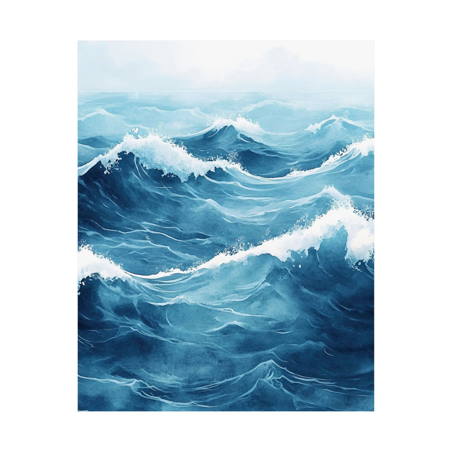 Watercolor Ocean Waves Printed Poster