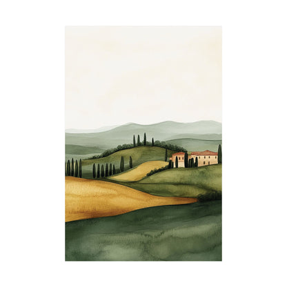 Mediterranean Rolling Fields Poster